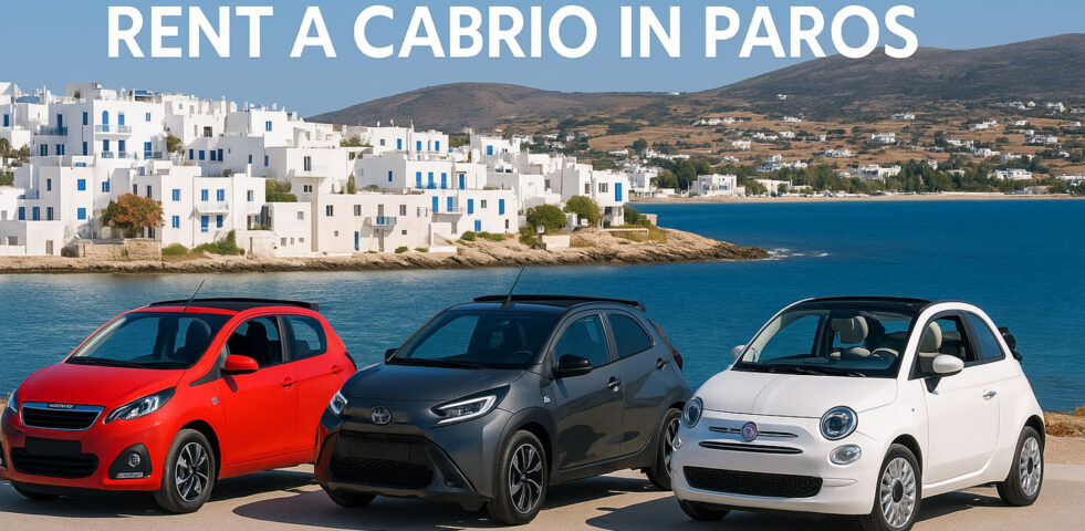 Cabrio Rental in Paros – Peugeot 108, Toyota Aygo X, Fiat 500