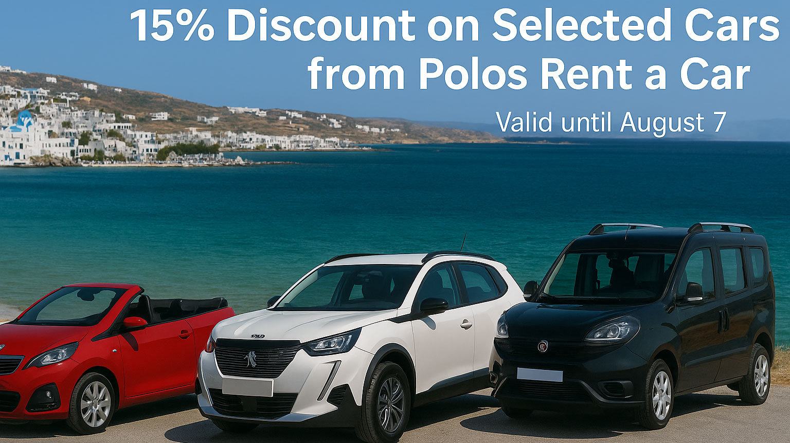 Summer Offer in Paros: 15% Discount on Selected Cars from Polos Rent a Car!